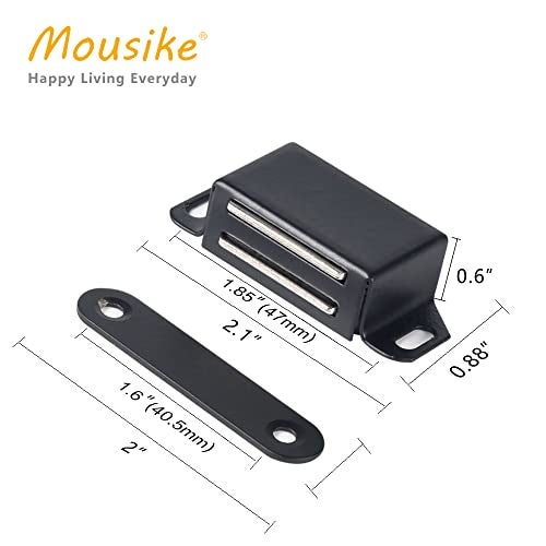 Mousike Cabinet Magnets 30lb Black Door Magnets with Strong Magnetic for Kitchen Cupboard Wardrobe Closet Cabinet Door Drawer Latch 16 Pack - Image 2
