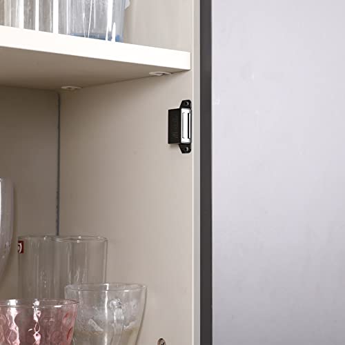 Mousike Cabinet Magnets 30lb Black Door Magnets with Strong Magnetic for Kitchen Cupboard Wardrobe Closet Cabinet Door Drawer Latch 16 Pack - Image 4
