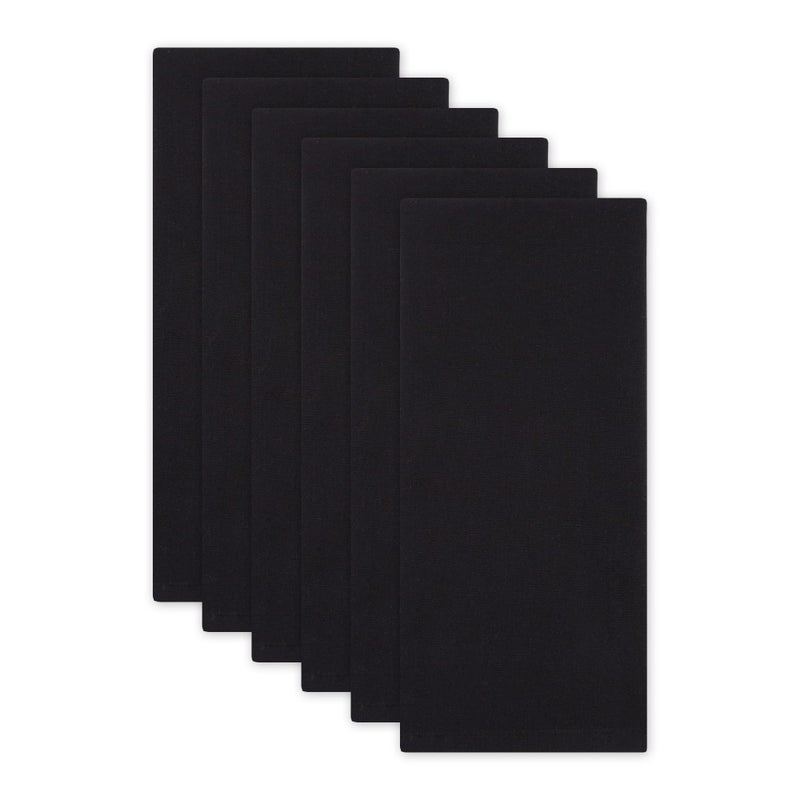 DII Basic Solid Dishtowel Collection Cotton Flat Woven, Small Set, 18x28, Black, 6 Piece - Image 2