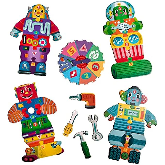إيبو eeBoo Build لعبة Robot Spinner ، تجمع بين الأرقام البسيطة والمرح ، 3 سنوات فما فوق - Image 4