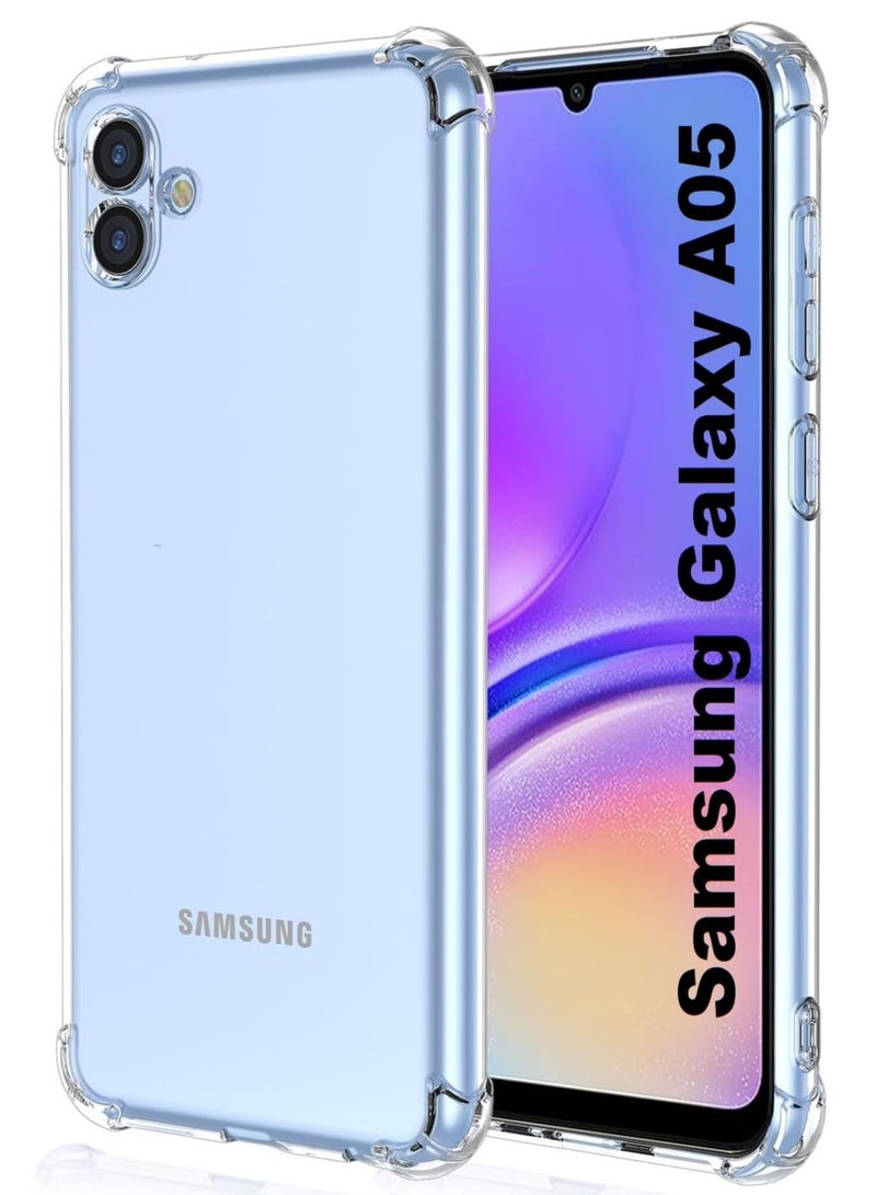 MIGOFAST Samsung Galaxy A05 Clear Transparent Case Soft Flexible Silicone Back Cover Anti Drop Shockproof Case with Reinforced edge Bumper Corner - Image 1