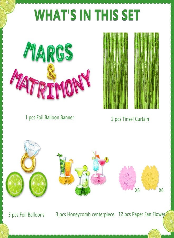 cocomigo 143pcs Margs and Matrimony Bachelorette Margs and Matrimony Party Decorations Margs and Matrimony Decor Margarita Bachelorette Party Supplies Mexican Fiesta Wedding Bridal Shower Party - Image 2