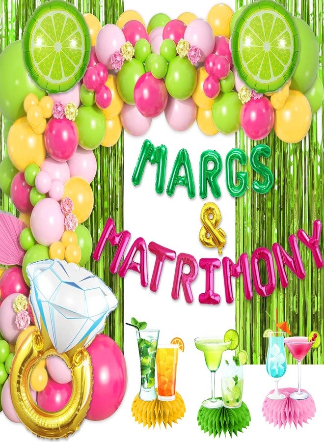 cocomigo 143pcs Margs and Matrimony Bachelorette Margs and Matrimony Party Decorations Margs and Matrimony Decor Margarita Bachelorette Party Supplies Mexican Fiesta Wedding Bridal Shower Party - Image 1