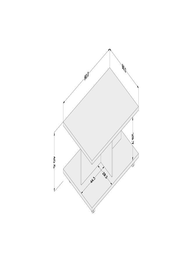 POLITORNO MOVEIS Center Coffee Table  White Color90x40.5x60 cm  - Image 2