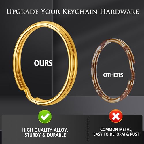 Bonison Gold Keychain Making Kit 50PCS – 25 Lobster Claw Clasps & 25 Key Rings, DIY Jewelry Craft Accessories for Handmade Projects - Image 4