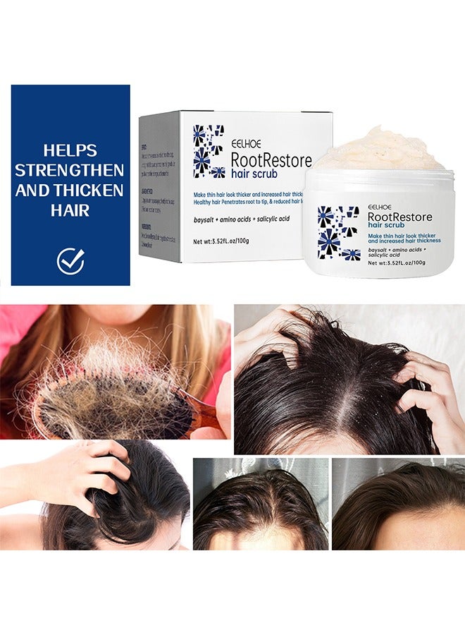 EELHOE Root Restore Hair Scrub - Exfoliating Scalp Scrub, Dandruff Itch Treatment, Hair Detox Scrub, Sulfate-Free Scrub Soothes Dry, Flaky, Itchy Scalp, Removes Buildup - Image 3