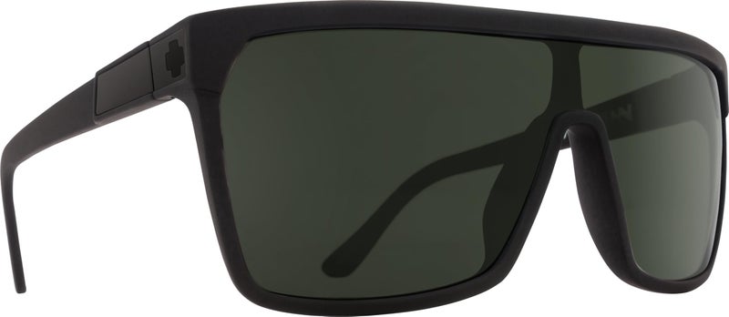 SPY Optic Flynn, Shield Sunglasses, Color and Contrast Enhancing Lenses, Soft Matte Black - HD Plus Gray Green Lenses - Image 1