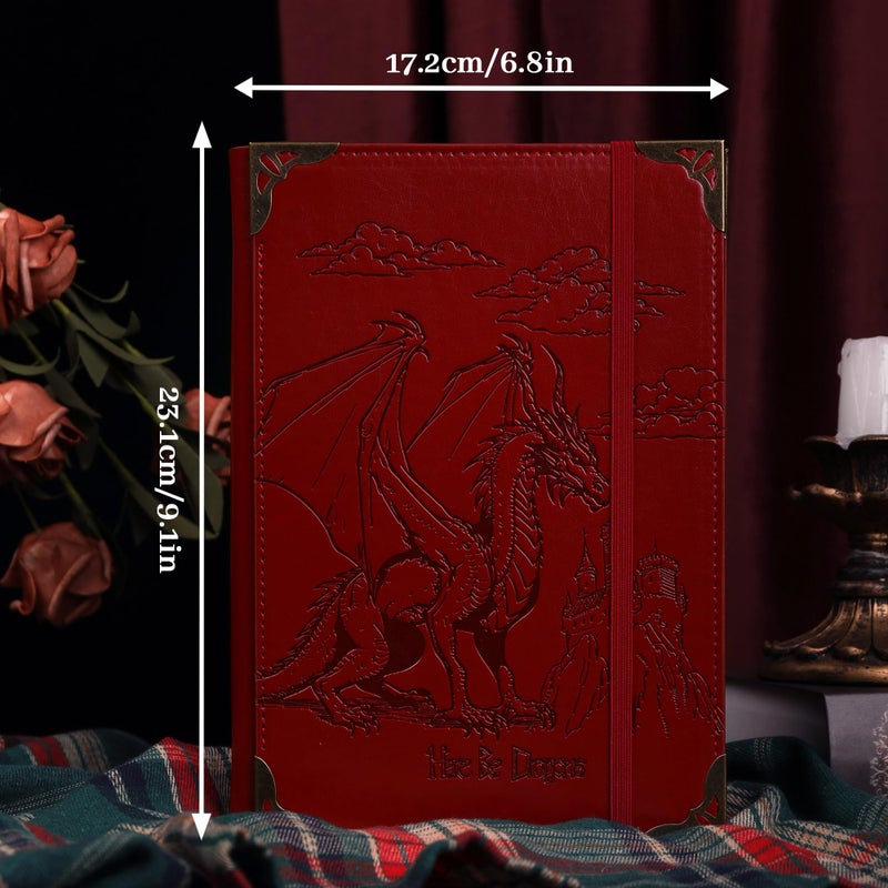 TIEFOSSI A5 Binder 6 Ring Notebook for Women Men, Hardcover PU Leather Journal, Dragon Vintage Journal for Boys, College Ruled Notebooks for School, Planner, Travel, Work, Organizer - Image 5