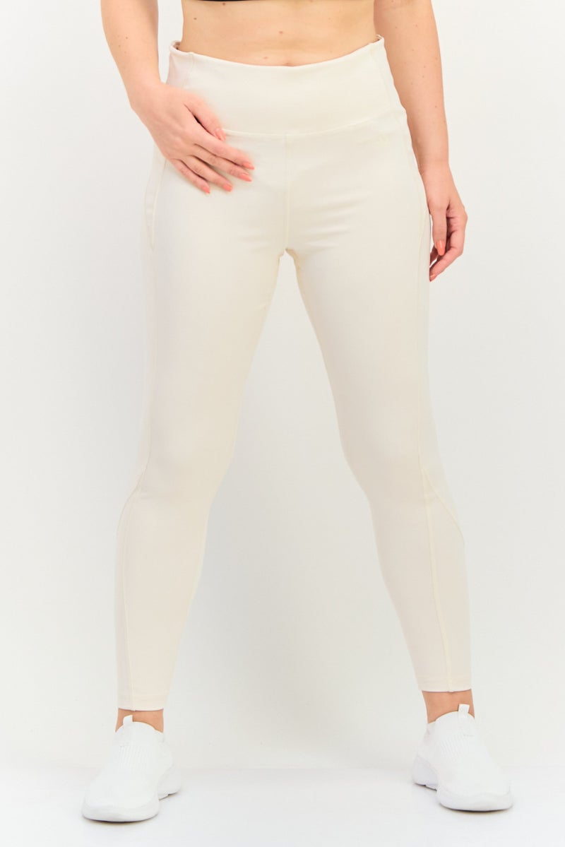Adidas Women  Tight Fit High Rise Training Leggings, Cream - Image 1