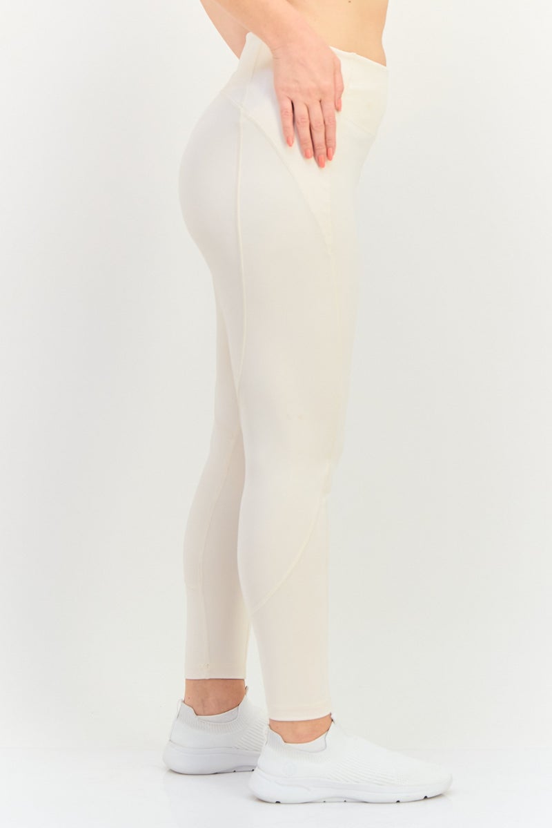 Adidas Women  Tight Fit High Rise Training Leggings, Cream - Image 2