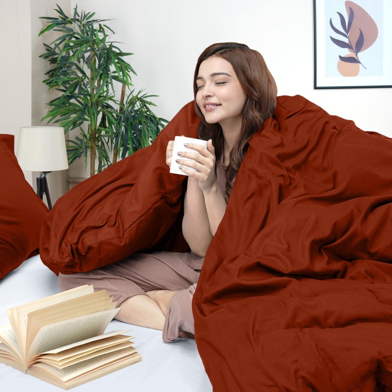 Utopia Bedding Duvet Cover Queen Size - 3 Piece with Zipper Closure - 1 Comforter Cover 90X90 Inches & 2 Pillow Shams 20X26 Inches (Orange) Comforter Not Included - Image 3
