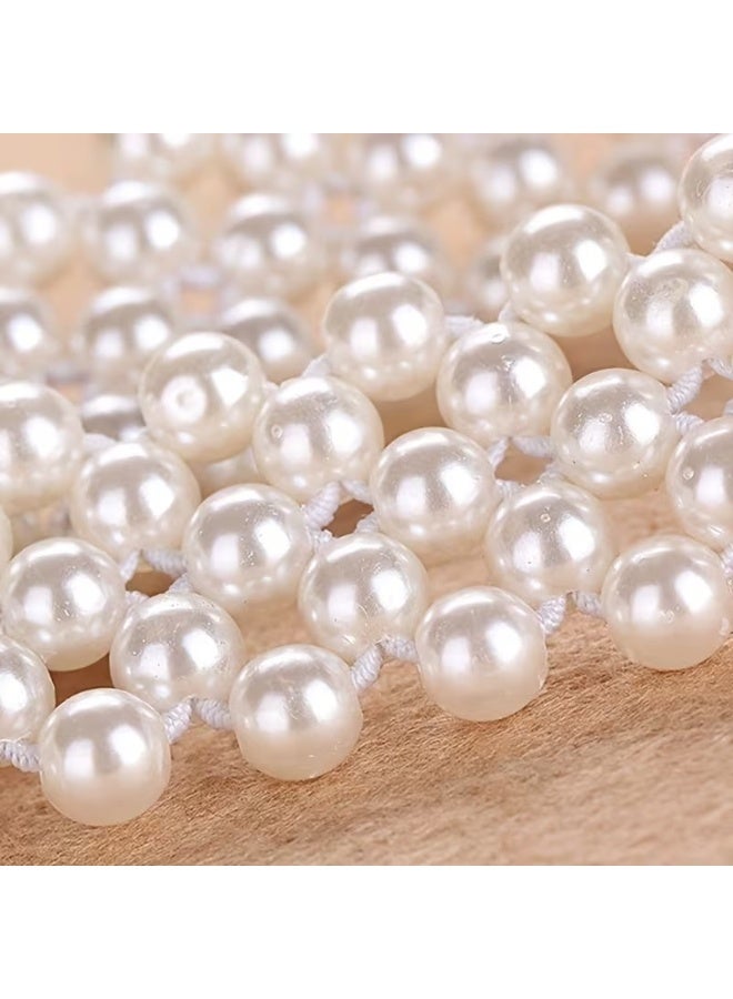 Goolsky 1pc Elegant Women's Faux Imitation Pearl Elastic Waist Belt with Sparkling Rhinestone Buckle - Vintage Bohemian Style Adjustable Stretch Fit for Dresses, Sweaters, Coats & Evening Gowns - Daily Commute & Formal Events, Versatile Fashion Accessory | Bead Embellishments, Belts for Dresses - Image 5