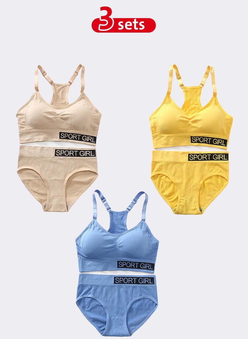 3-Pack Bikini Underwear in Yellow, Blue, and Beige  - Image 1