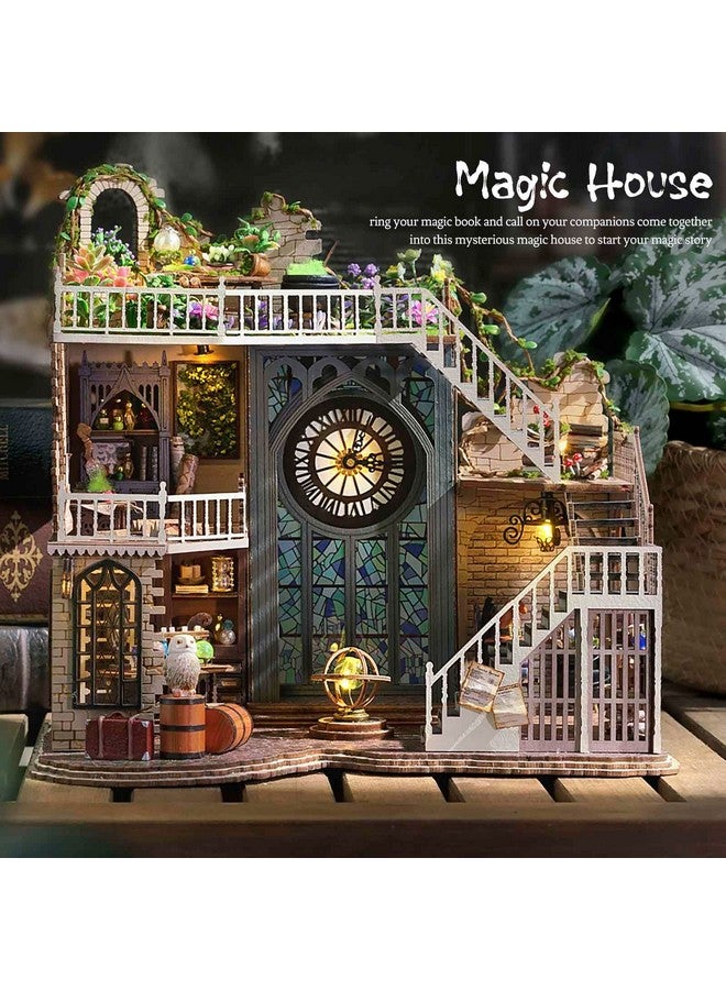 CUTEBEE DIY Dollhouse Miniature Kit, DIY Wooden Dollhouse Kit Miniature House Kit Tiny House Kit, Creative Room Idea (Magic House) - Image 2
