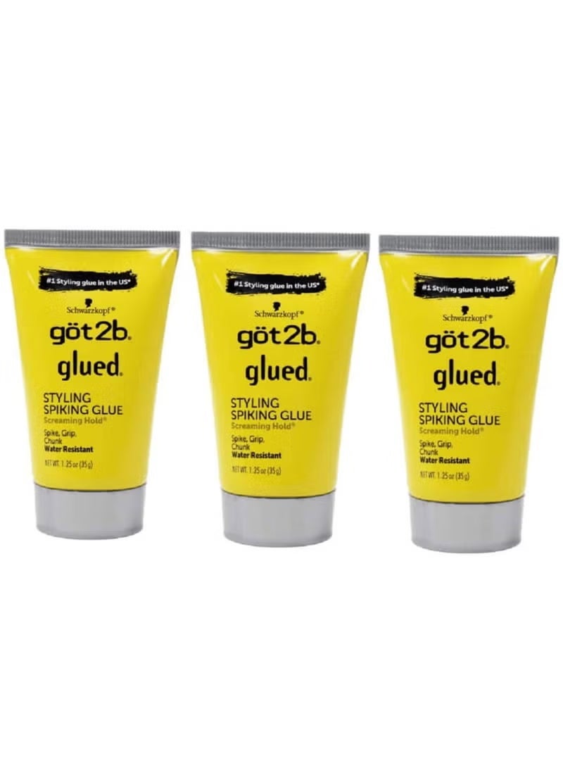 جوت تو بي غراء تصفيف الشعر المقاوم للماء والشائك من Got2b للجنسين، 1.25 أونصة، عبوة من 3 قطع