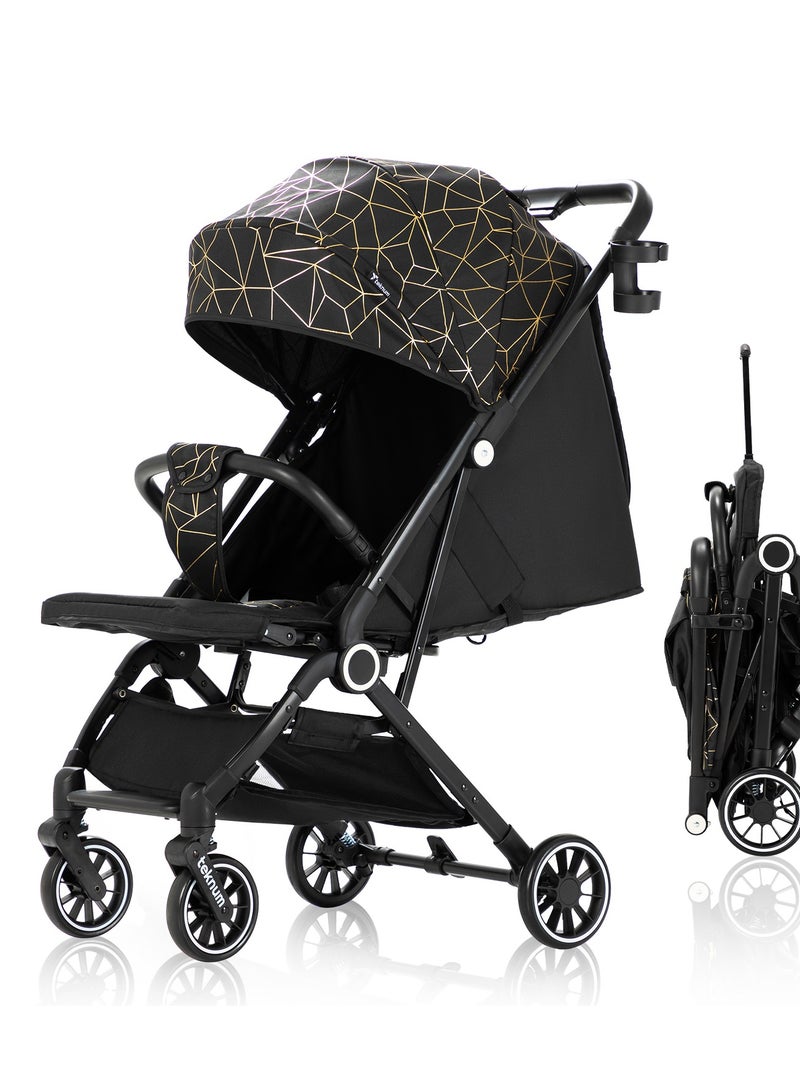 TEKNUM Travel Zen Stroller With Coffee Cup Holder - Black Gold - Image 1