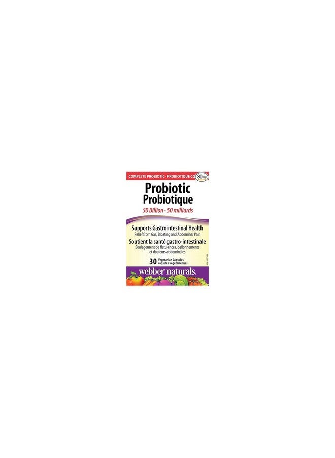Webber naturals Webber Naturals Probiotic 50 Billion, 30 Vegetarian Capsules - Image 1