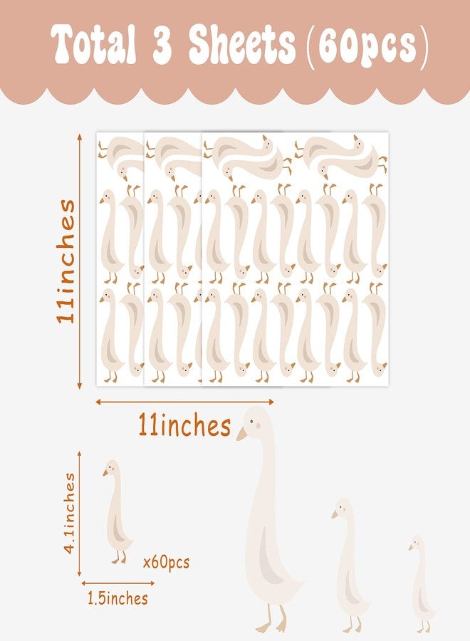 THEYGE Cute Geese Wall Stickers Peel and Stick Goose Decals Funny Animal Stickers Duck Decals for Wall Removable Boho Neutral Stickers Small Duck Decal for Nursery Bedroom Kids Room Decor - Image 5