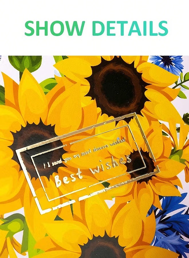Happy D 4pcs Greeting Card 3D Bouquet Bow Greeting Card for Back Gift, Birthday, Mother's Day Gift, Wedding, Eid, Sturdy and Solid Cardstock Gift Card - Image 5
