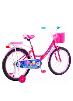 Vaux Elgo Mermaid Kids Road Bike 20 Inch w/ Training Wheels - Dark Pink  - Image 2