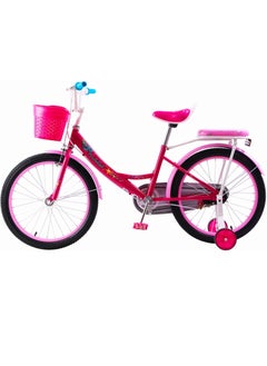 Vaux Elgo Mermaid Kids Road Bike 20 Inch w/ Training Wheels - Dark Pink  - Image 3