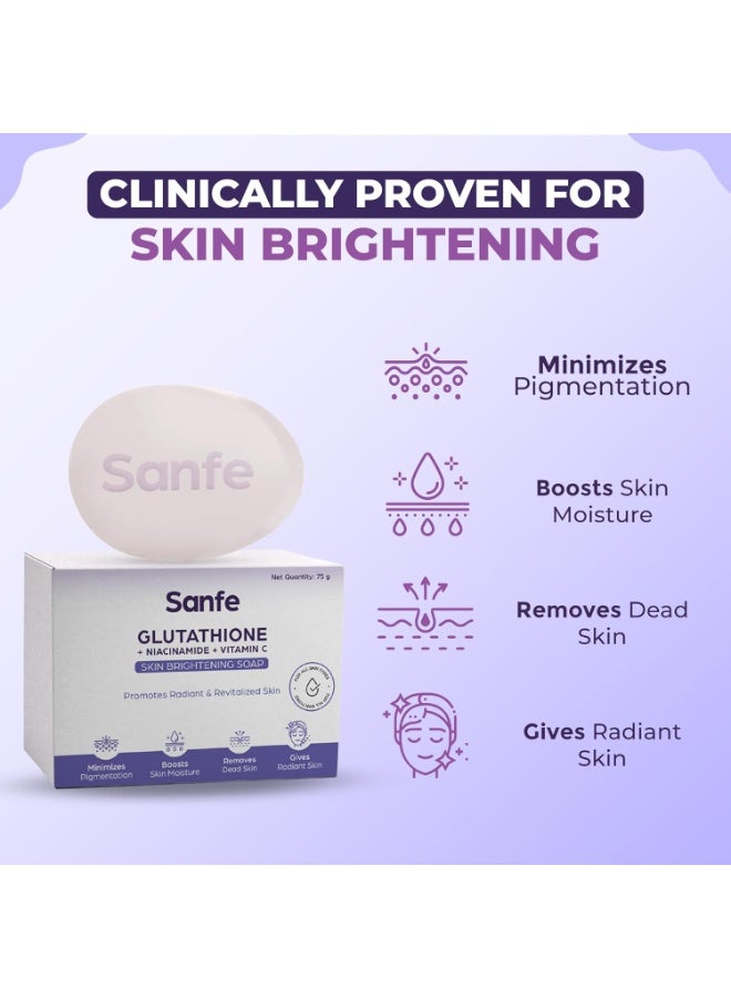 Sanfe Glutathione Niacinamide Vitamin C Brightening Soap 75gm - Image 3