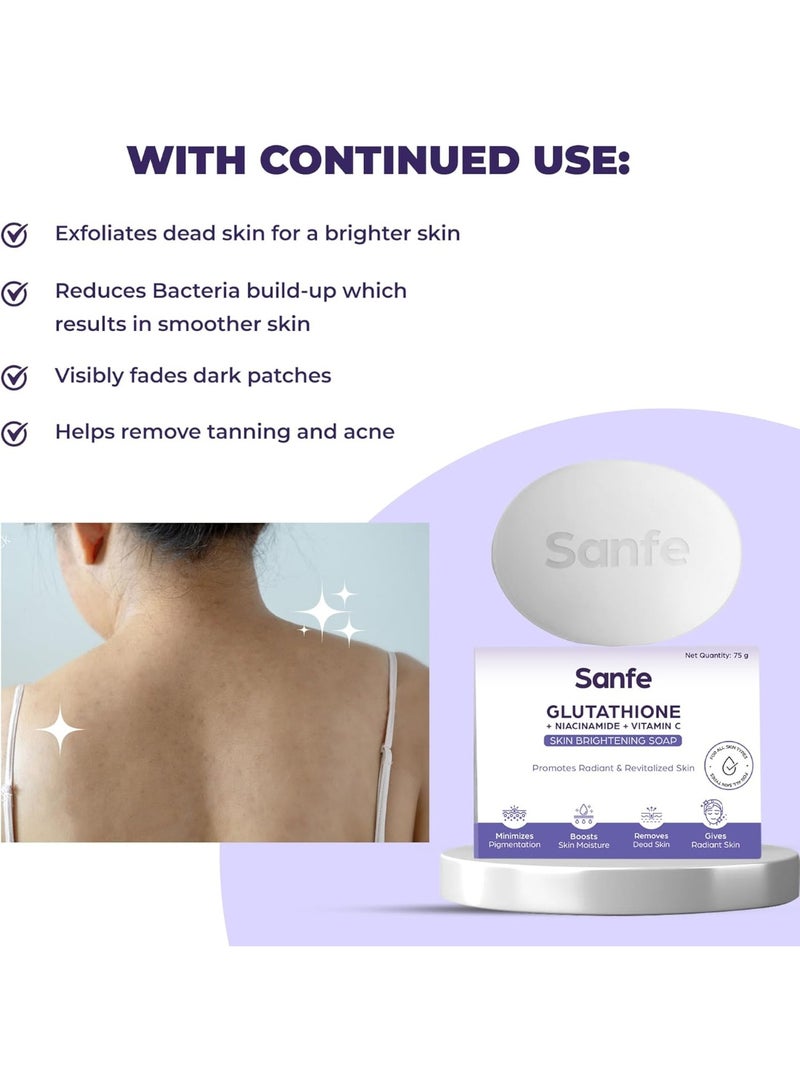 Sanfe Glutathione Niacinamide Vitamin C Brightening Soap 75gm - Image 5