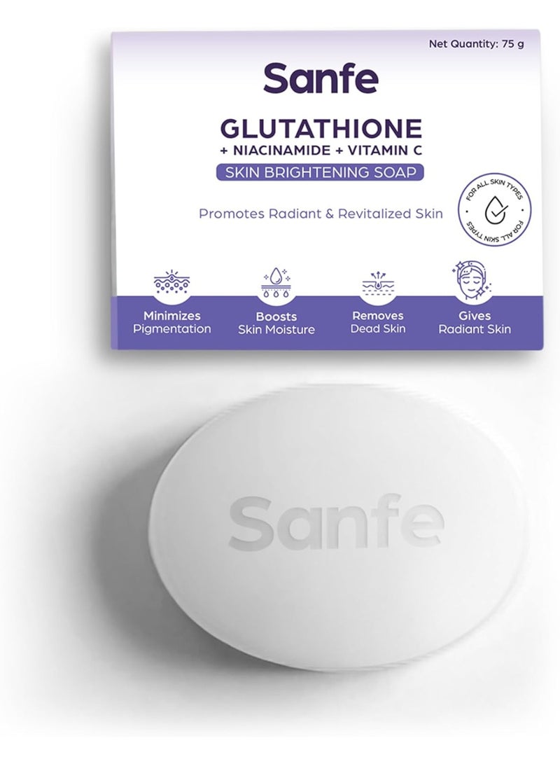 Sanfe Glutathione Niacinamide Vitamin C Brightening Soap 75gm - Image 1