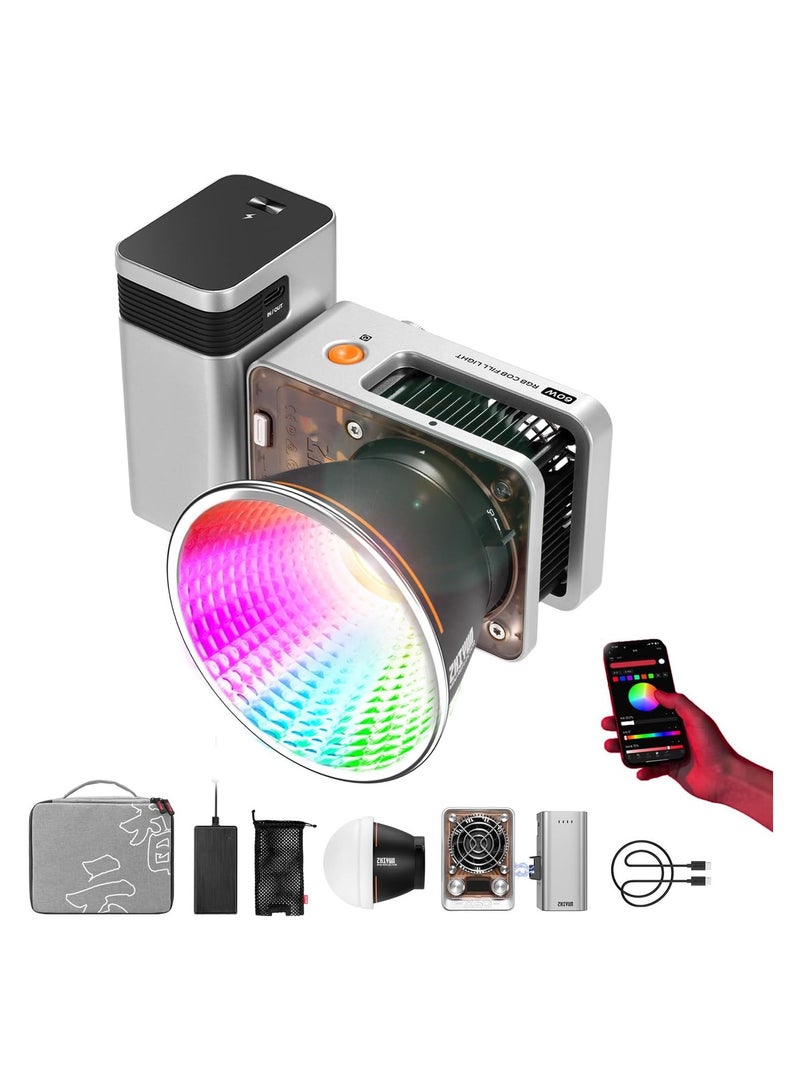 ZHIYUN MOLUS X60 RGB COB Light Combo - Silver - Image 2