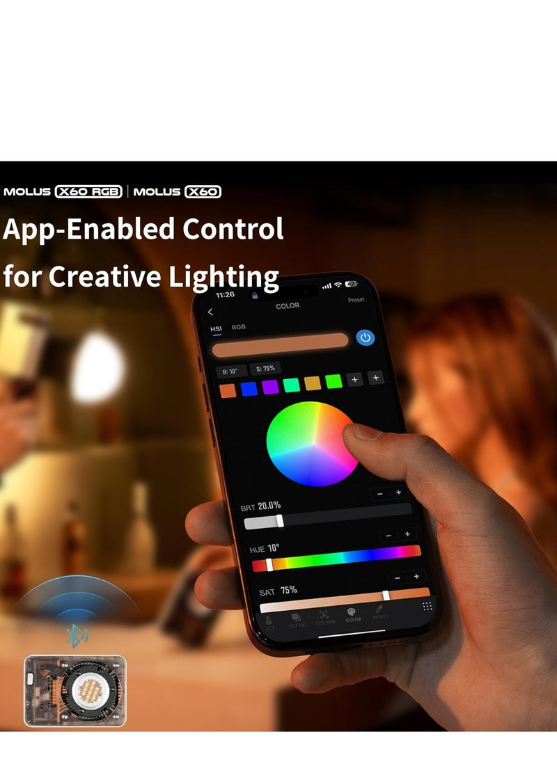 ZHIYUN MOLUS X60 RGB COB Light Combo - Silver - Image 5