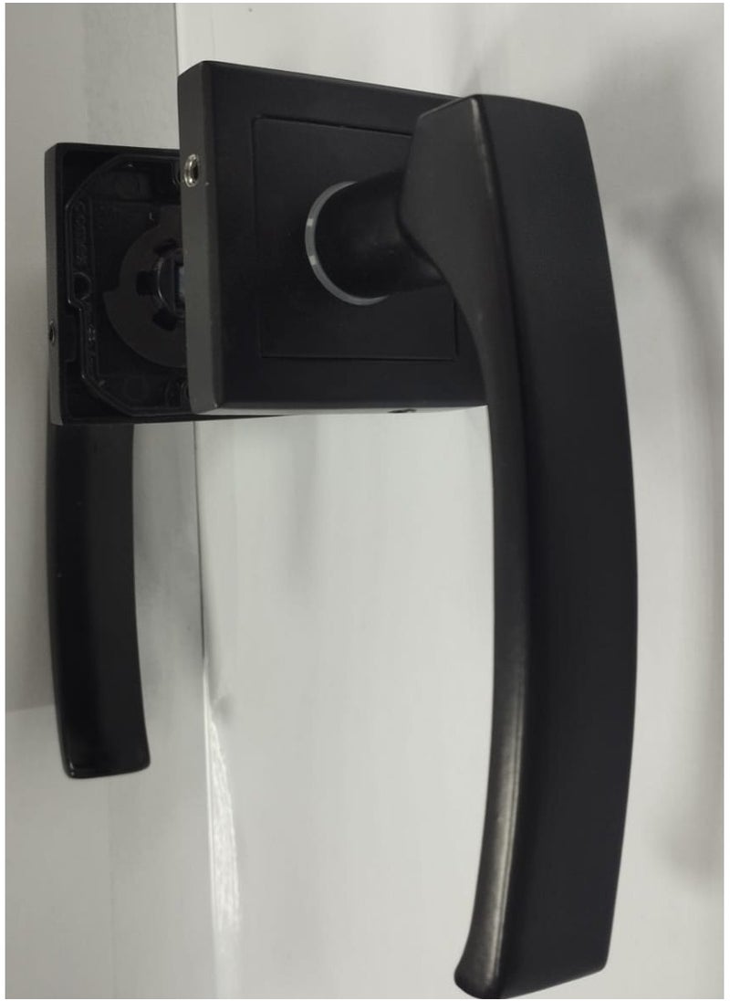 Rosetta Cylinder Door Handle Set of 2 Black  - Image 1