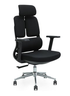 KARNAK Ergonomic Office Computer Chair Recliner with Adaptive Lumbar Support Adjustable Headrest Swivel Rolling Desk Chair Task Chairs 90°-120° Tilt Function Adjustable Height,One Size,Black