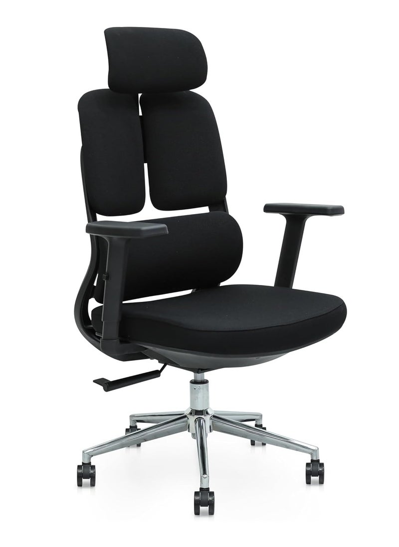 KARNAK KARNAK Ergonomic Office Computer Chair Recliner with Adaptive Lumbar Support Adjustable Headrest Swivel Rolling Desk Chair Task Chairs 90°-120° Tilt Function Adjustable Height,One Size,Black  - Image 1