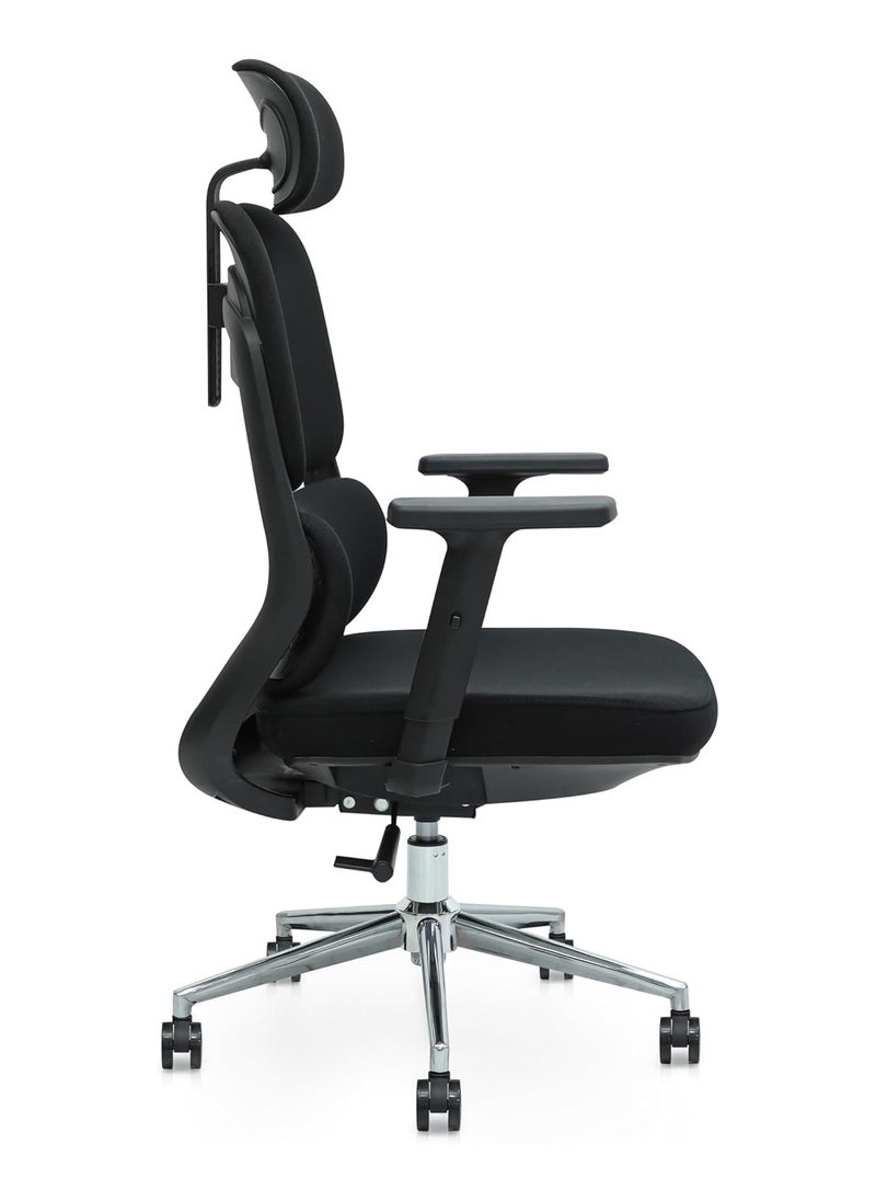 KARNAK KARNAK Ergonomic Office Computer Chair Recliner with Adaptive Lumbar Support Adjustable Headrest Swivel Rolling Desk Chair Task Chairs 90°-120° Tilt Function Adjustable Height,One Size,Black  - Image 4