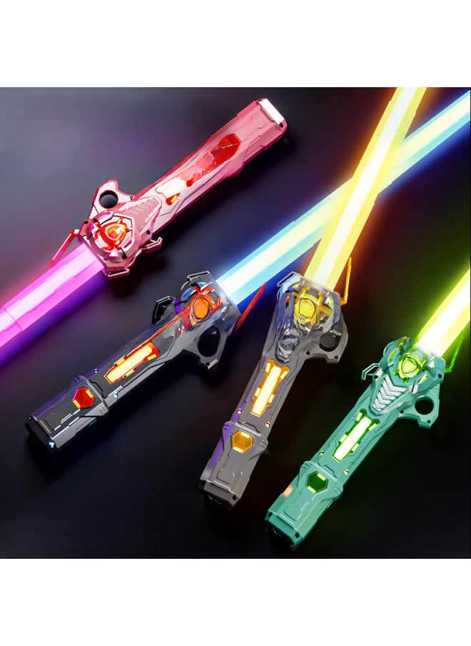 Star Telescopic Laser Sword 16 Color Colorful Double-edged Sword Luminous Stick Stall Lightsaber 1 Generation-Color:Double-headed Gray/16-color Light Flash, Automatic Color Change, Mute And Retractable-Specifications:1 Pack [Chinese E-commerce Box]]