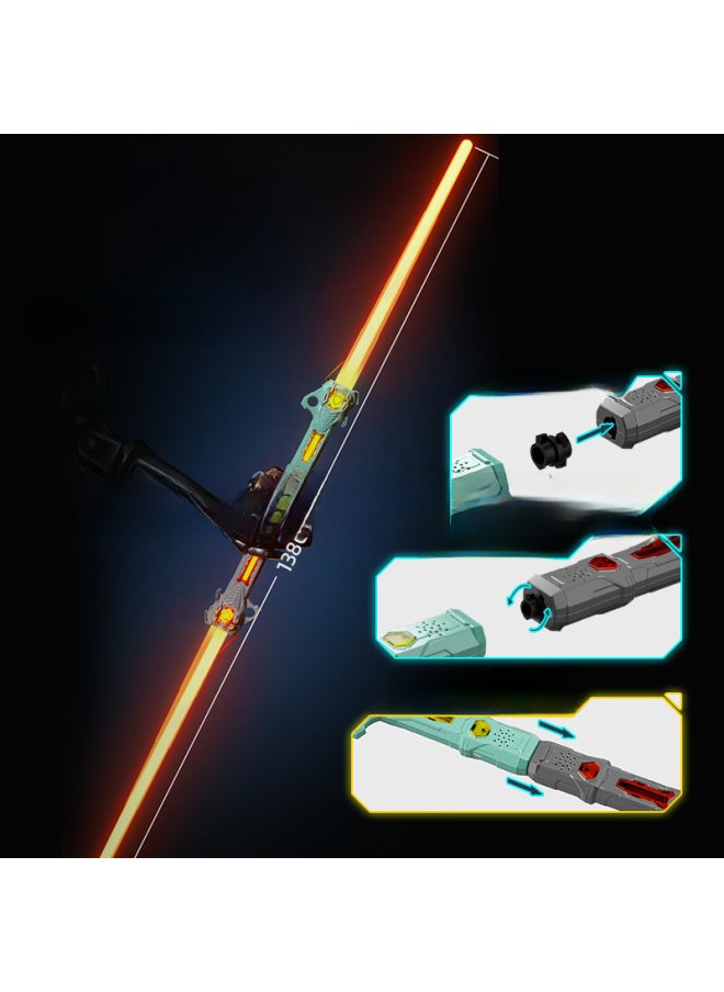 Star Telescopic Laser Sword 16 Color Colorful Double-edged Sword Luminous Stick Stall Lightsaber 1 Generation-Color:Double-headed Gray/16-color Light Flash, Automatic Color Change, Mute And Retractable-Specifications:1 Pack [Chinese E-commerce Box]]