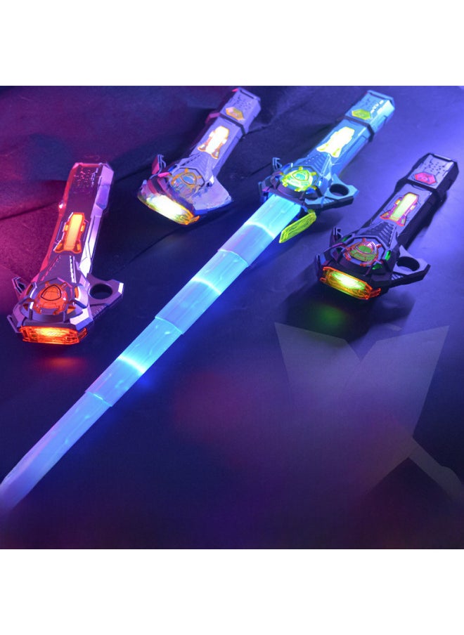 Star Telescopic Laser Sword 16 Color Colorful Double-edged Sword Luminous Stick Stall Lightsaber 1 Generation-Color:Double-headed Gray/16-color Light Flash, Automatic Color Change, Mute And Retractable-Specifications:1 Pack [Chinese E-commerce Box]]