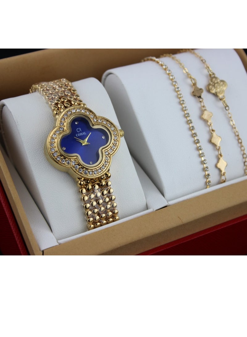كورال طقم  ساعة نسائي مكون من -ساعة - فان كليف-مع  مجموعة اساور - Image 2