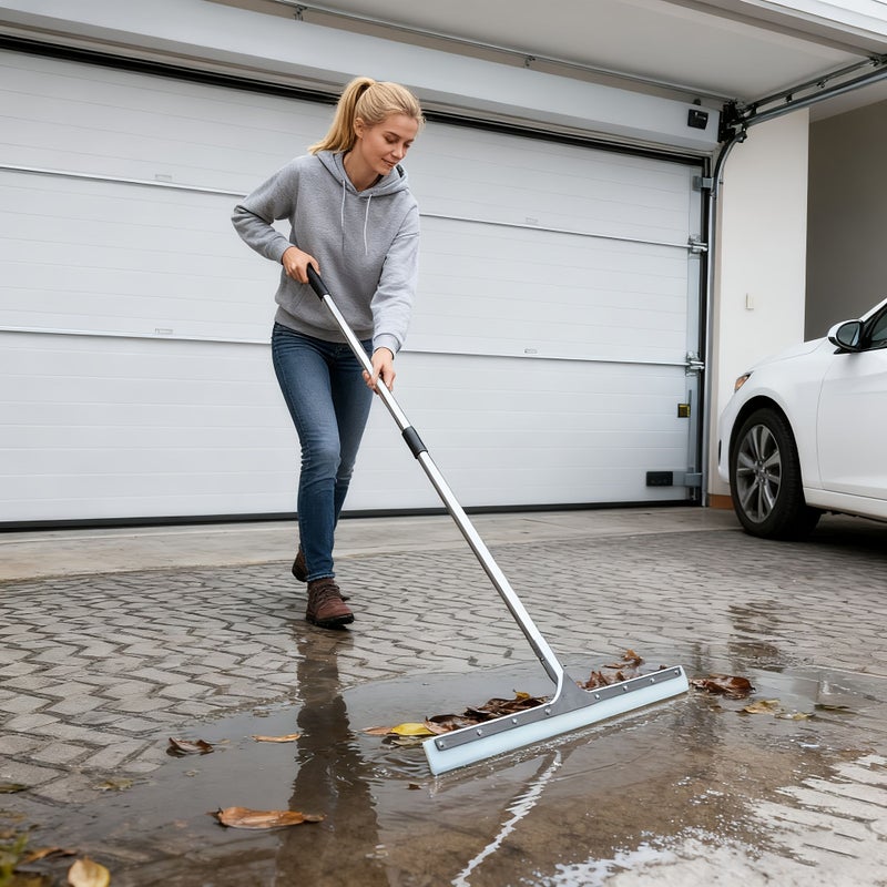 21.65 Inch Stainless Steel Outdoor Floor Wiper Broom Large Detachable Scratch Resistant - Image 1