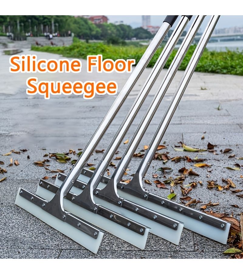 21.65 Inch Stainless Steel Outdoor Floor Wiper Broom Large Detachable Scratch Resistant - Image 2