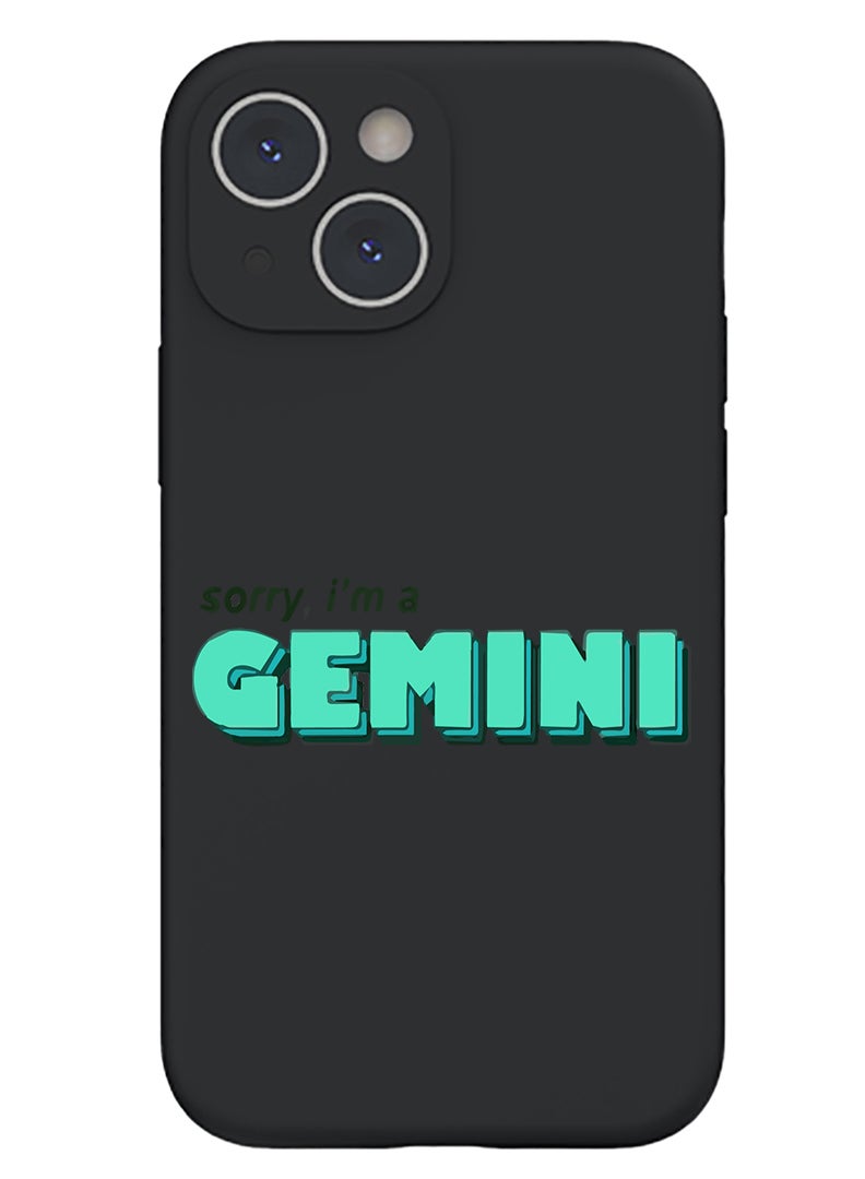 Theodor Protective Slim Fit Case Liquid Silicone Cover with Full Body Protection Anti-Scratch Shockproof Case For iPhone 15 Plus Black - Gemini - Image 1