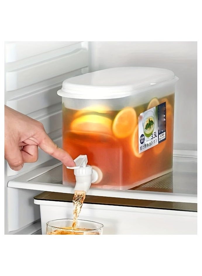 Capacity Beverage Dispenser with Tap - Durable PC Material, Design for Refrigerator, Great for Party, Wedding and Home Use - Suitable for Frozen Juice, Tea and Drinks, Beverage Dispenser for Refrigerator - Image 1