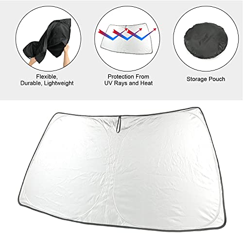 ROCCS Windshield Sunshade UV Ray Reflector for 2014-2025 Dodge RAM ProMaster Full Size Cargo Van Chassis Cab Cutaway Front Window Sun Shade Shield Cover Foldable Reflective Sun Visor - Image 2