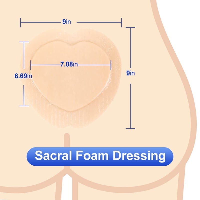Dimora Silicone Foam Dressing 9x9 5 PacksSilicone Foam Dressing 6 x 643 X 43 pad Adhesive Dressing High Absorbency Sacral Foam Dressing - Image 4