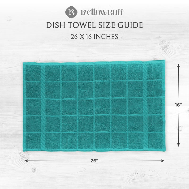 Mellow Buff 100% Cotton Terry Dish Cloth & Dish Towel (Teal, Dish Towel - 4 Pack(Solid)) - Image 4