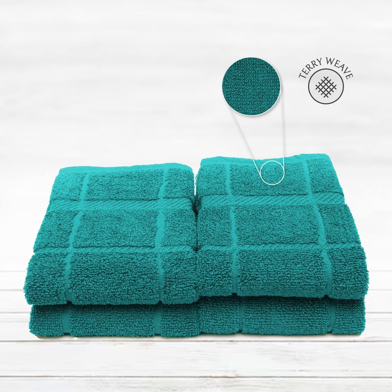 Mellow Buff 100% Cotton Terry Dish Cloth & Dish Towel (Teal, Dish Towel - 4 Pack(Solid)) - Image 3