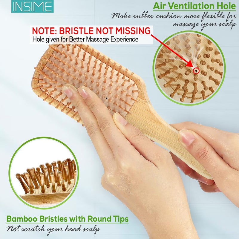 INSIME Bamboo Hair Brush With Bristles. - Image 3