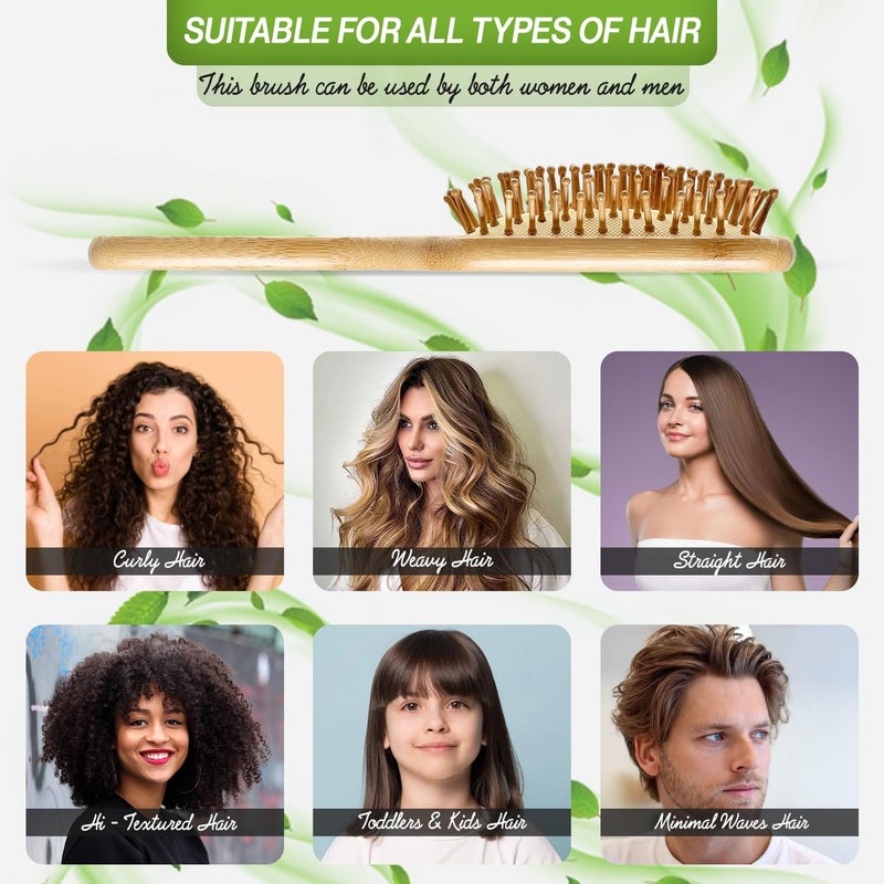 INSIME Bamboo Hair Brush With Bristles. - Image 5