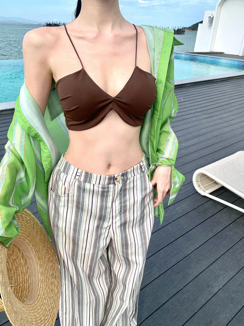 Seaside vacation style wear white long-sleeved slightly transparent sunscreen shirt women's summer Korean loose and versatile casual top - Image 3