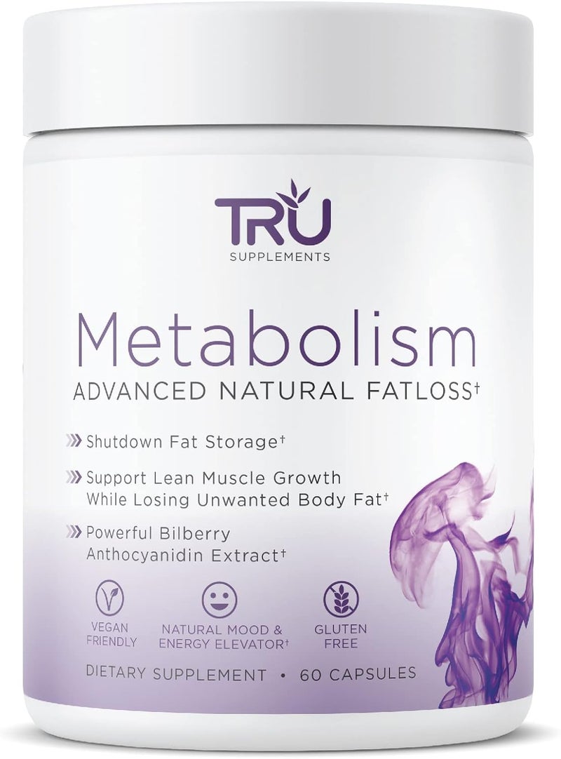 TRU Supplements Metabolism Advanced Fat Loss Fight Cravings Boost Mood No Jitters or Crash 30 Servings - Image 1